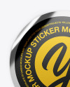 Metallic Textured Round Sticker Mockup