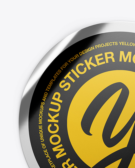 Metallic Round Sticker Mockup