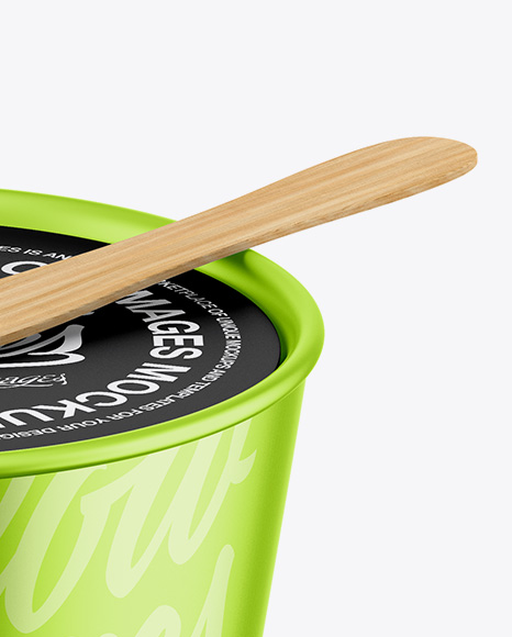 Metallic Ice Cream Cup Mockup