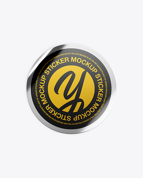 Metallic Round Sticker Mockup