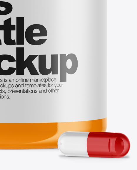 Glossy Pills Bottle Mockup