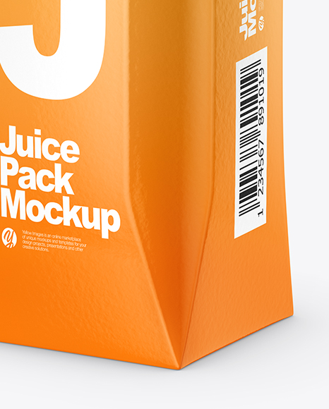 250ml Glossy Juice Carton Package Mockup