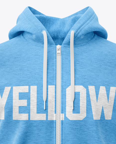 Melange Men’s Full-Zip Hoodie Mockup (Front View)