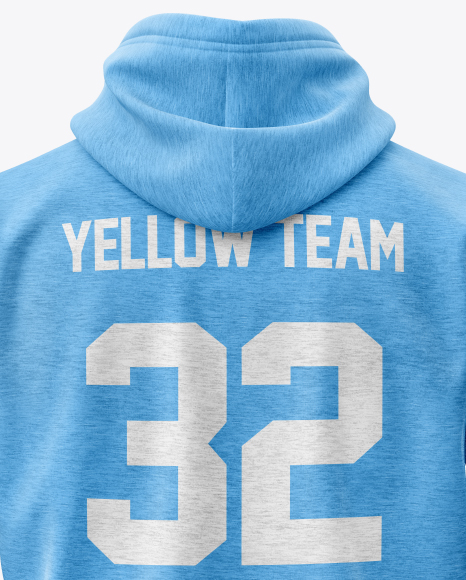 Melange Men’s Full-Zip Hoodie Mockup (Back View)