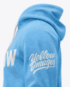 Melange Men’s Full-Zip Hoodie Mockup (Side View)