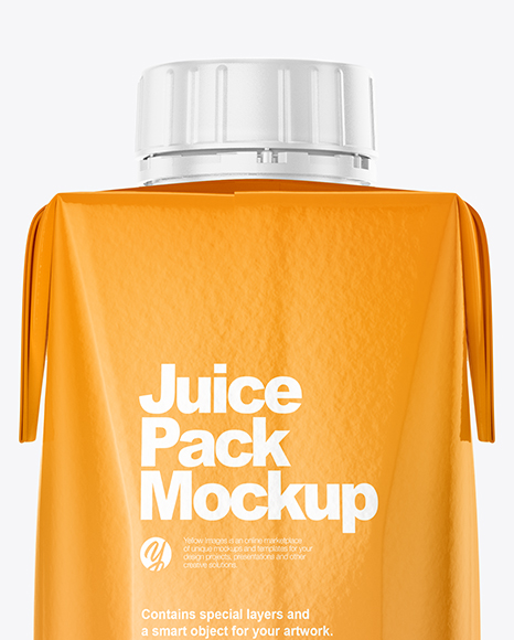 250ml Glossy Juice Carton Package Mockup