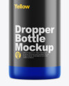 Frosted Blue Glass Dropper Bottle Mockup