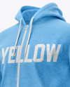 Melange Men’s Full-Zip Hoodie Mockup (Half Side View)