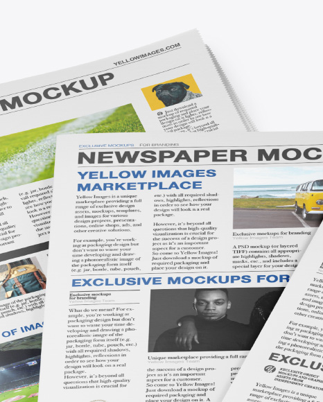 Three Newspapers Mockup