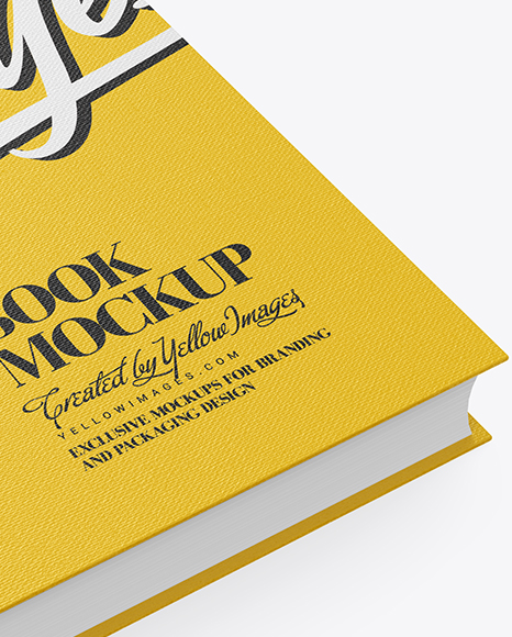 Book w/ Fabric Cover Mockup - High Angle View