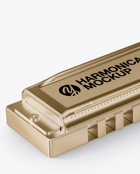 Metallic Harmonica Mockup