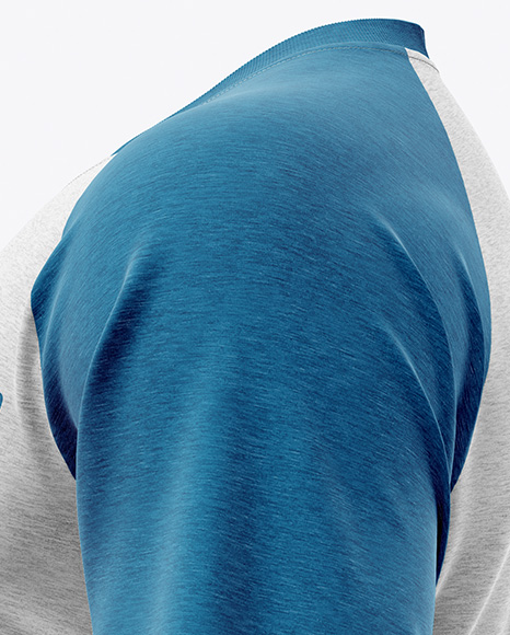 Melange Men’s Raglan Long Sleeve T-Shirt Mockup