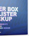 Opened Paper Box & Pills Blister Mockup - Half Side View