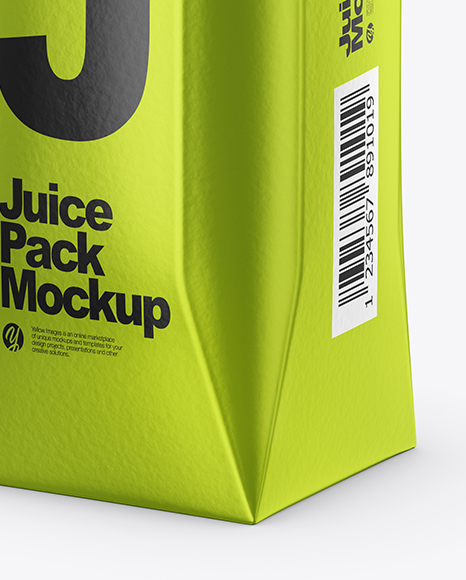 250ml Metallic Juice Carton Package Mockup