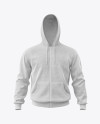 Melange Men’s Full-Zip Hoodie Mockup (Front View)