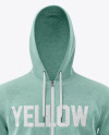 Melange Men’s Full-Zip Hoodie Mockup (Front View)