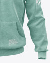 Melange Men’s Full-Zip Hoodie Mockup (Front View)