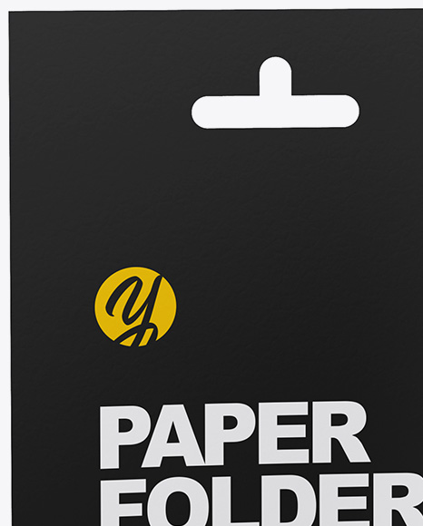 Opened Paper Folder with Plastic Card Mockup