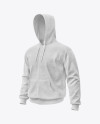 Melange Men’s Full-Zip Hoodie Mockup (Half Side View)