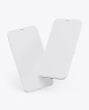 Two Clay Apple iPhones X Mockup