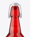 Red Glass Bottle With Clamp Lid