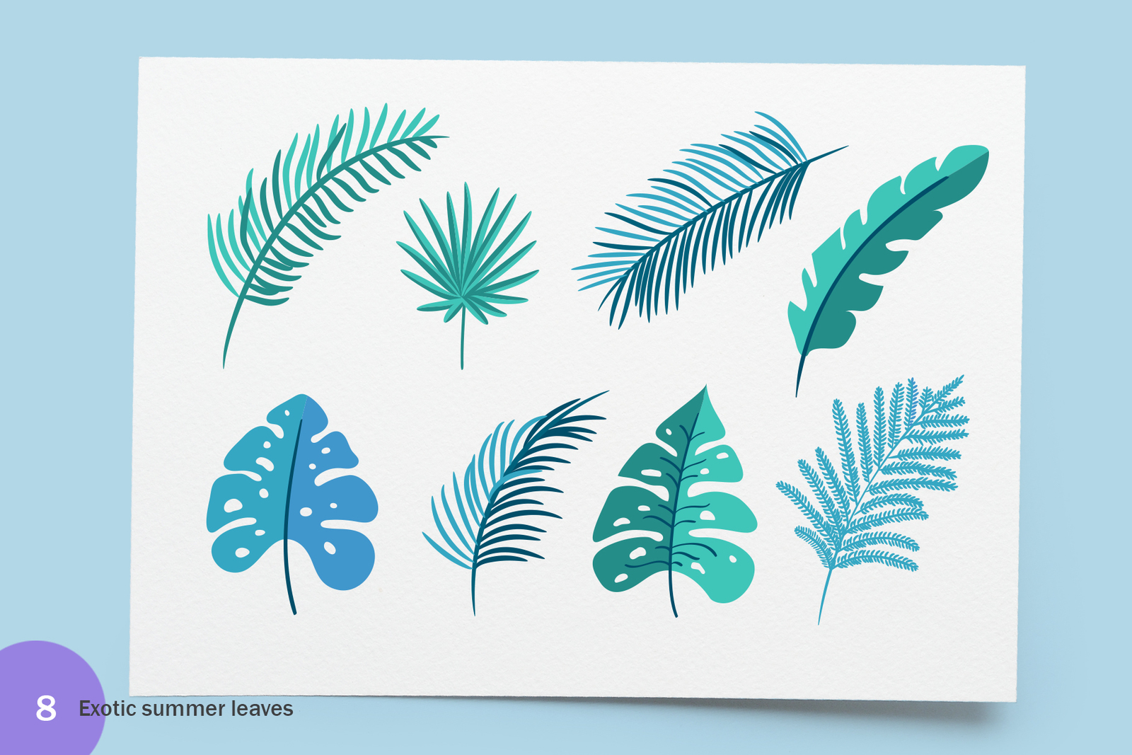 Summer Exotic Palm Design Elements SVG