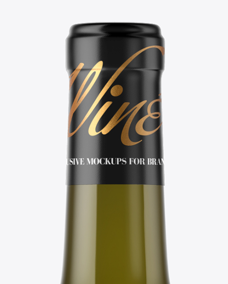 1.5L Antique Green Glass Bottle With White Wine Mockup