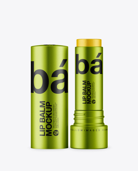 Metallic Lip Balm Tube Mockup Metallic Lip Balm Tube Mockup