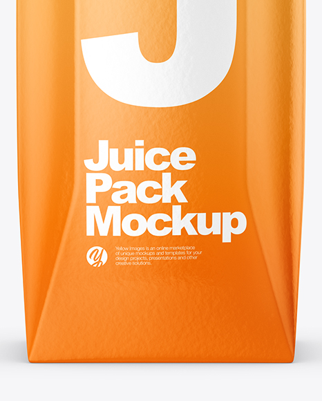 250ml Glossy Juice Carton Package Mockup