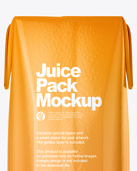 250ml Glossy Juice Carton Package Mockup