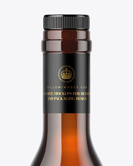 Amber Glass Bottle Mockup