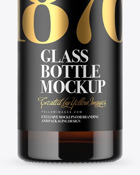 Amber Glass Bottle Mockup