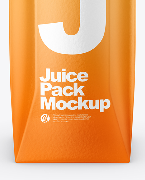 250ml Glossy Juice Carton Package Mockup