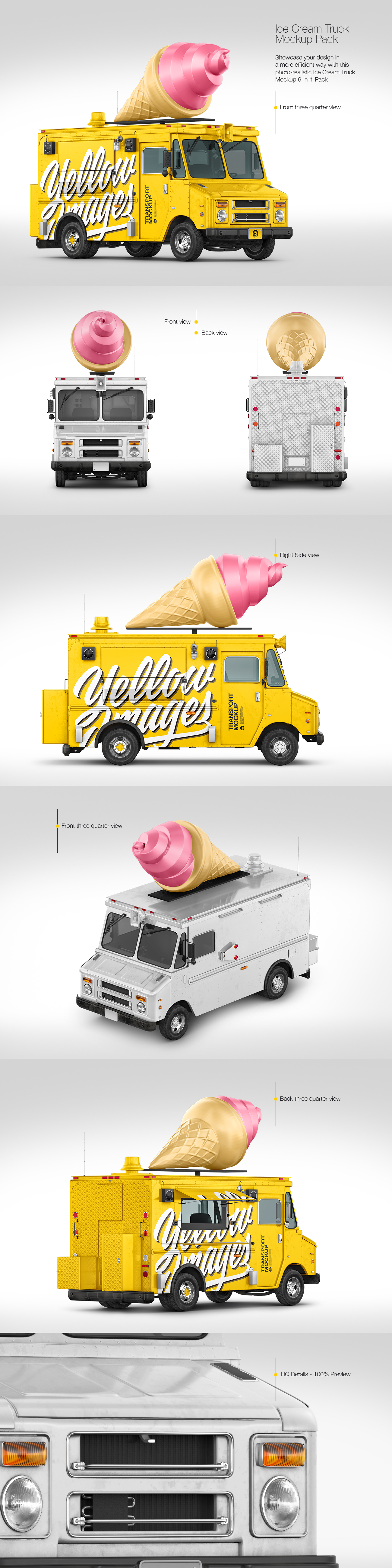 Ice Cream Food Truck Mockup Pack