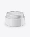 Opened Glossy Jar With Cream Mockup