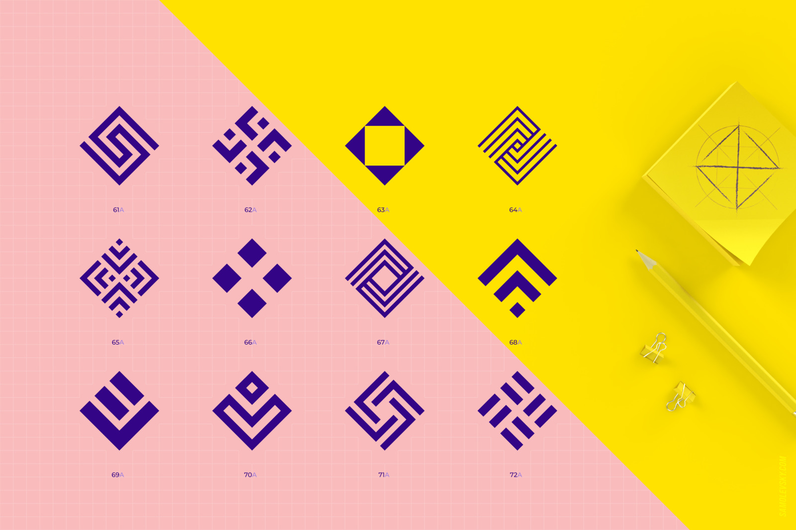 96 Geometric shapes &amp; logo marks collection Vol.1