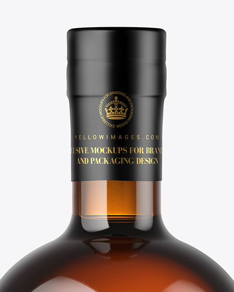 Amber Glass Bottle Mockup