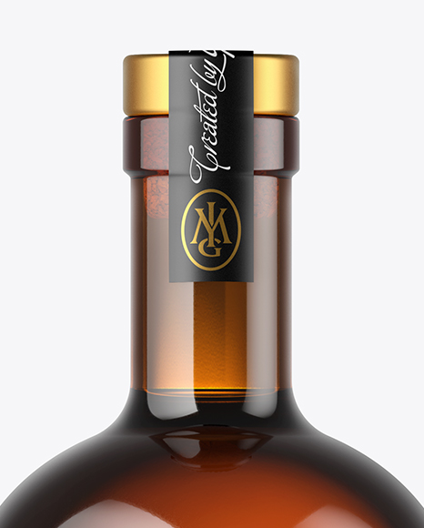 Amber Glass Bottle Mockup