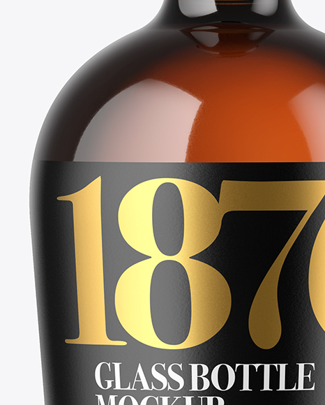 Amber Glass Bottle Mockup