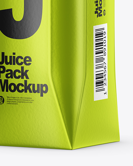 250ml Metallic Juice Carton Package Mockup