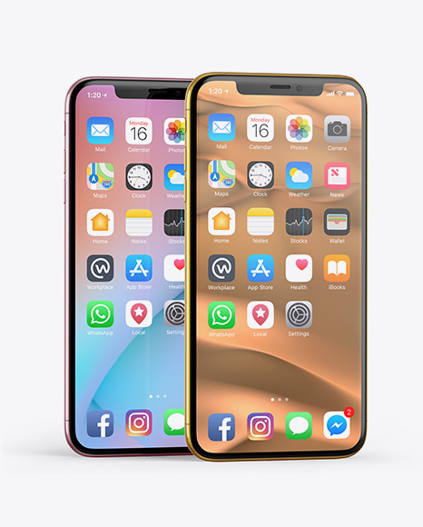 Two Apple iPhones X Mockup