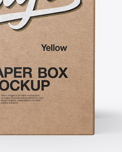 Kraft Paper Box Mockup - Front View