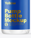Clear Cosmetic Bottle with Pump Mockup Clear Cosmetic Bottle with Pump Mockup