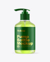 Clear Cosmetic Bottle with Pump Mockup Clear Cosmetic Bottle with Pump Mockup
