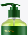Clear Cosmetic Bottle with Pump Mockup Clear Cosmetic Bottle with Pump Mockup