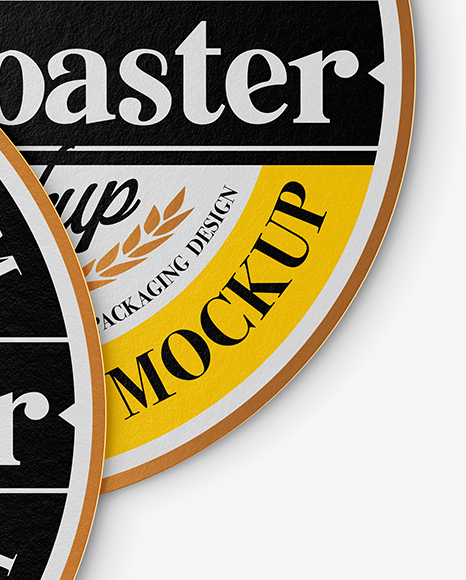 Two Paper Beer Coasters Mockup