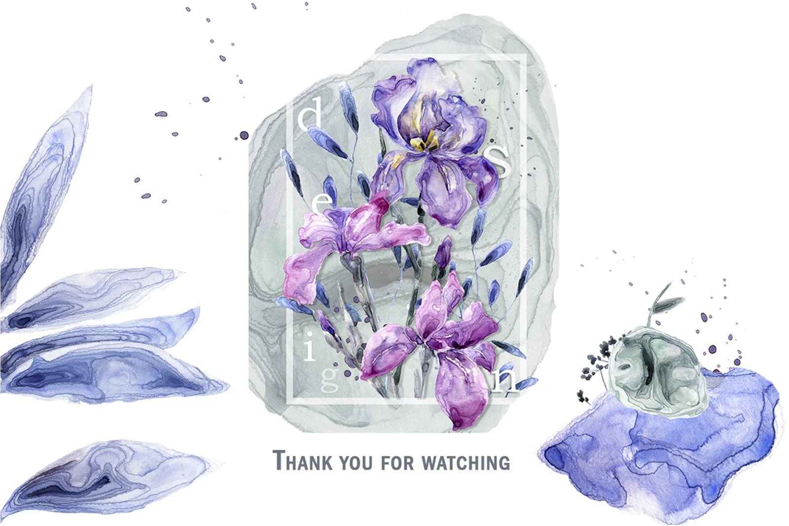 Blossom garden. Watercolor set Blossom garden. Watercolor set
