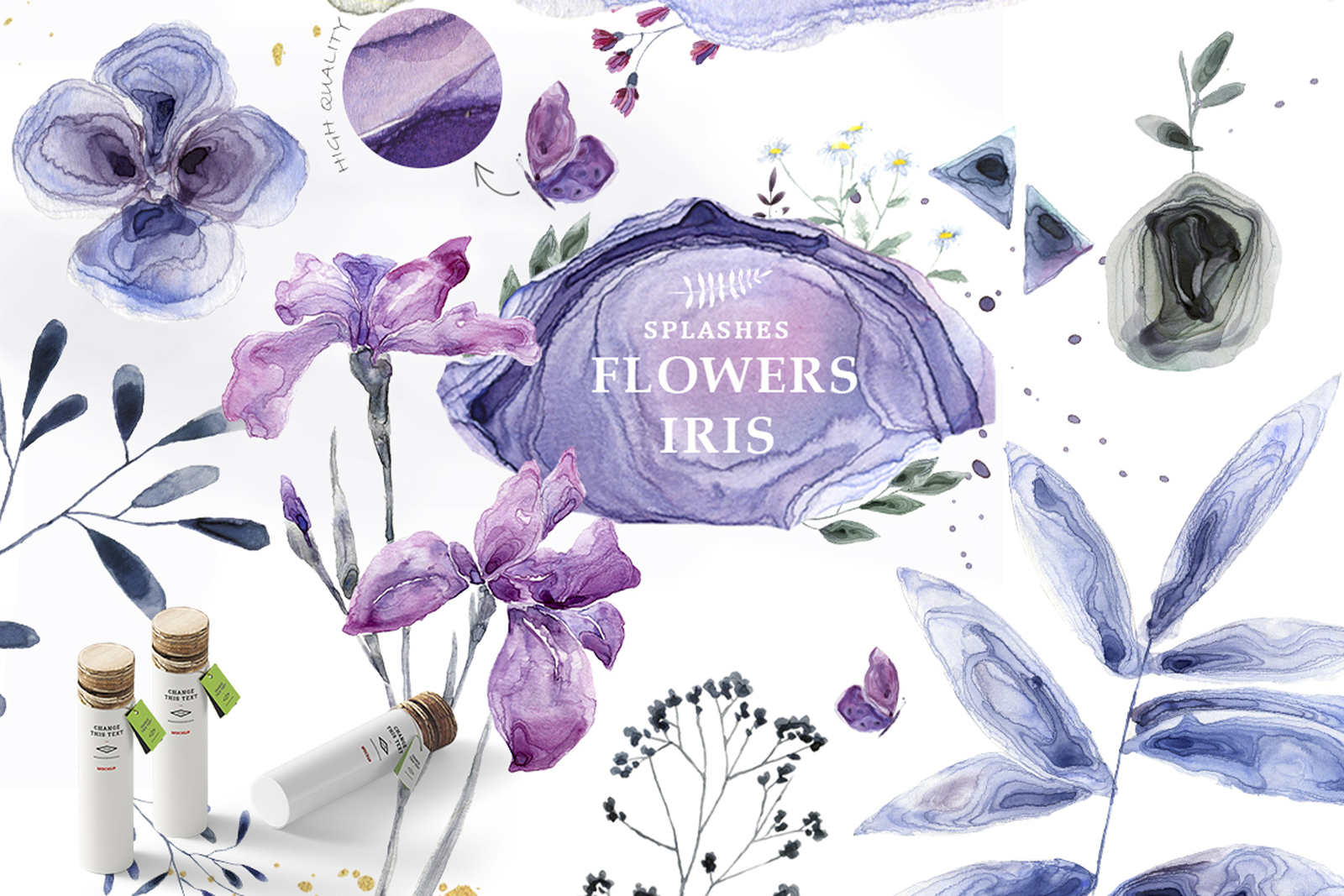 Blossom garden. Watercolor set Blossom garden. Watercolor set
