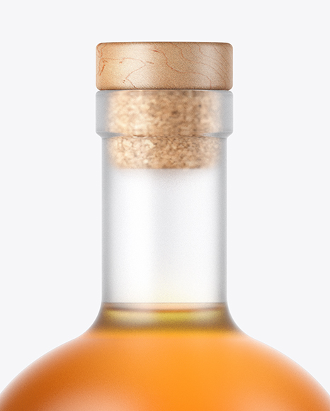 Frosted Glass Whisky Bottle Mockup