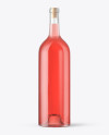 1.5L Pink Wine Bottle With Cork Mockup